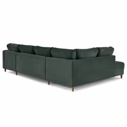 Lisa Design Anna Canapé d'angle 7 siège(s) Vert foncé