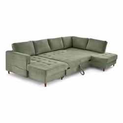 Lisa Design Anna Canapé d'angle 7 siège(s) Vert, Sage - Vue supplémentaire 4