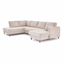 Lisa Design Anna, Canapé d'angle, Salon, Beige, 7 siège(s), Finition texturée, Moderne