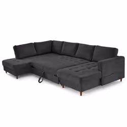 Lisa Design Anna Canapé d'angle 7 siège(s) Noir - Vue supplémentaire 4