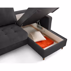 Lisa Design Anna Canapé d'angle 7 siège(s) Noir - Vue supplémentaire 5