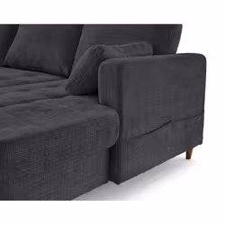 Lisa Design Anna Canapé d'angle 7 siège(s) Noir - Vue supplémentaire 8