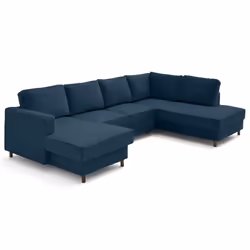 Lisa Design Jake, Canapé d'angle, Salon, Bleu foncé, 7 siège(s), Moderne, Doux