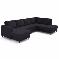 Lisa Design Jake, Canapé d'angle, Salon, Noir, 7 siège(s), Moderne, Doux