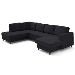 Lisa Design Jake Canapé d'angle 7 siège(s) Noir