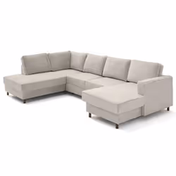 Lisa Design Jake, Canapé d'angle, Salon, Gris clair, 7 siège(s), Moderne, Doux