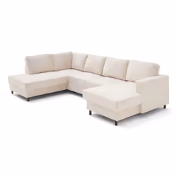 Lisa Design Jake, Canapé d'angle, Salon, Beige, 7 siège(s), Moderne, Doux
