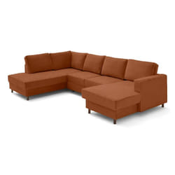 Lisa Design Jake Canapé d'angle 7 siège(s) Couleur rouille