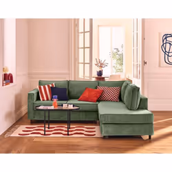 Jake - canapé déhoussable d'angle droit 5 places en velours texturé