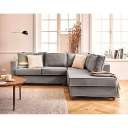 Jake - canapé déhoussable d'angle droit 5 places en tissu