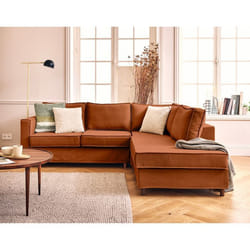 Jake - canapé déhoussable d'angle droit 5 places en tissu