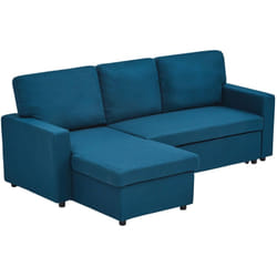 Meiya - canapé d'angle réversible 4 places convertible avec coffre en tissu