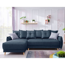 Lena - canapé dangle réversible convertible - 4 places - style scandinave - Bleu