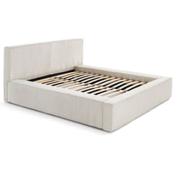 Topaze - lit coffre - 180x200 cm - sommier inclus - velours côtelé - beige