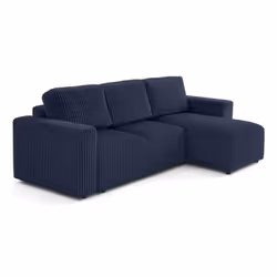 Lisa Design Livy, Canapé d'angle, Salon, Bleu, 4 siège(s), Finition texturée, Moderne