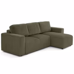 Lisa Design Livy, Canapé d'angle, Salon, Olive, 4 siège(s), Finition texturée, Moderne