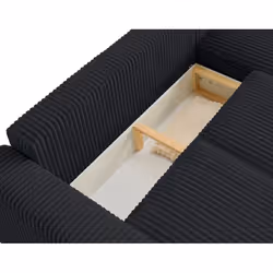 Lisa Design Livy Canapé d'angle 4 siège(s) Noir