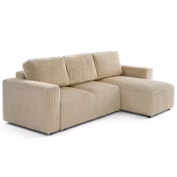Lisa Design Livy, Canapé d'angle, Salon, Beige, 4 siège(s), Finition texturée, Moderne