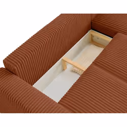 Lisa Design Livy Canapé d'angle 4 siège(s) Terre cuite