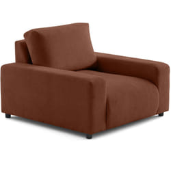 Pivoine - fauteuil en velours texturé - terracotta