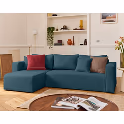 Topaze - canapé d'angle déhoussable réversible 4 places en tissu