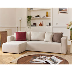 Topaze - canapé d'angle déhoussable réversible 4 places en tissu