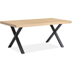 Elsa - table à manger - bois et noir - 6 personnes