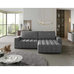 Cordova - canapé d'angle droit 4 places convertible avec coffre en velours