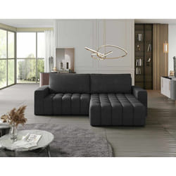 Cordova - canapé d'angle droit 4 places convertible avec coffre en velours