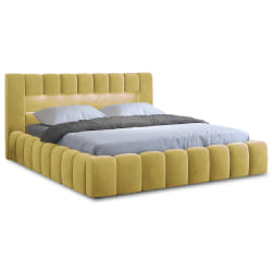 Cleo - lit coffre avec led - 140x200 cm - sommier inclus - en velours