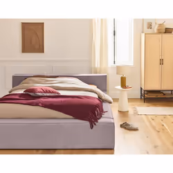 Stella - lit coffre - 160x200 cm - sommier inclus - en velours côtelé