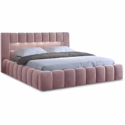 Cleo - lit coffre avec led - 180x200 cm - sommier inclus - en velours