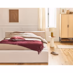 Stella - lit coffre - 160x200 cm - sommier inclus - en velours côtelé