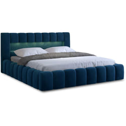 Cleo - lit coffre avec led - 160x200 cm - sommier inclus - en velours