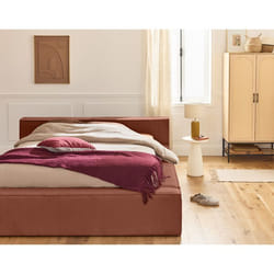 Stella - lit coffre - 160x200 cm - sommier inclus - en velours côtelé