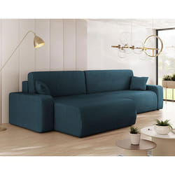 Artemisa - canapé d'angle réversible 5 places convertible avec coffre en velours côtelé