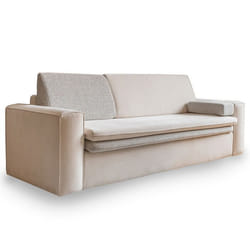 Wilson - canapé droit 3 places convertible avec coffre en tissu et tissu texturé