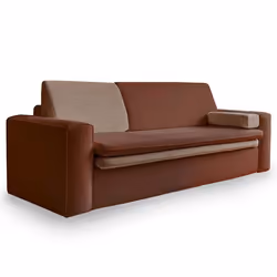 Wilson - canapé droit 3 places convertible avec coffre en tissu et tissu texturé