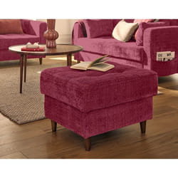 Anna - pouf en velours texturé - pieds en bois