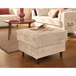Anna - pouf en velours texturé - pieds en bois