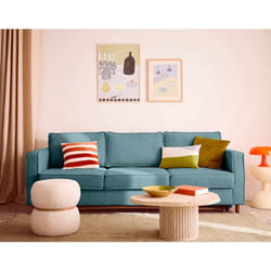 Jake - canapé droit 3 places convertible en tissu velours relief