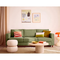 Jake - canapé droit 3 places convertible en tissu velours relief