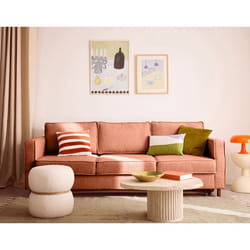 Jake - canapé droit 3 places convertible en tissu velours relief