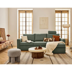 Barrie - canapé d'angle réversible 4 places avec têtière amovible en tissu