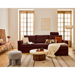 Barrie - canapé d'angle réversible 4 places avec têtière amovible en tissu