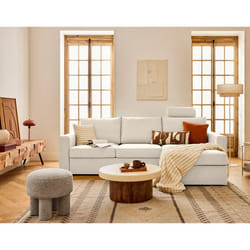 Barrie - canapé d'angle réversible 4 places avec têtière amovible en tissu