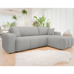 Nicole - canapé d'angle réversible 4 places convertible avec coffre en tissu