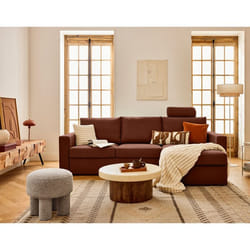 Barrie - canapé d'angle réversible 4 places avec têtière amovible en tissu