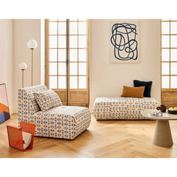 Onyx - pouf motif graphique en tissu