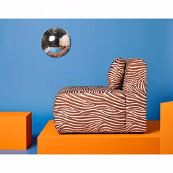 Ikare - module d'assise sans accoudoirs zèbre en velours